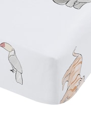 Bianca Natural Zoo Animals 100% Cotton Fitted Sheet - Image 2 of 2