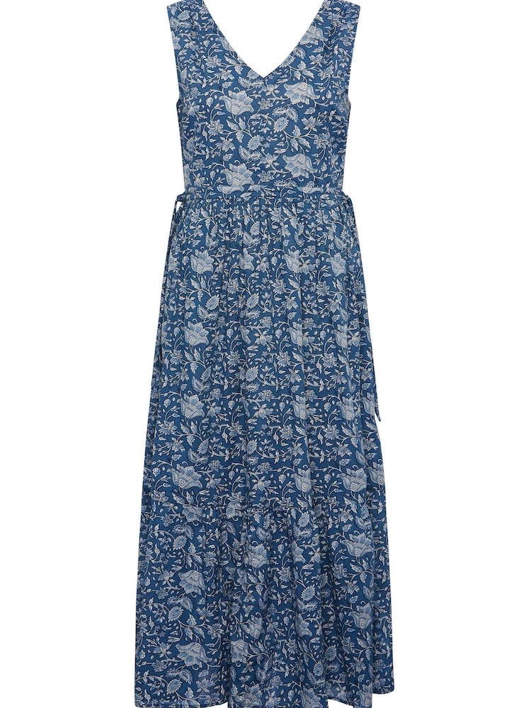 M&Co Blue Floral Print Midi Sundress - Image 4 of 4