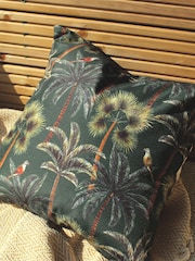 Evans Lichfield Forest Green Palms Outdoor Polyester Filled Cushion - Image 1 of 5