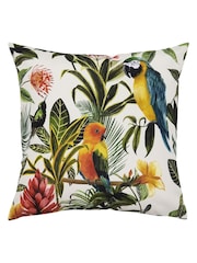 Evans Lichfield Multi/Teal Blue Parrots Outdoor Polyester Filled Cushion - Image 2 of 5