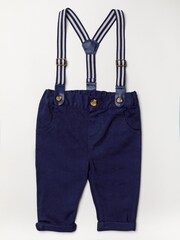 Little Gent Blue Shirt Bodysuit, Bowtie, Trouser And Braces 3 Piece Baby Set - Image 3 of 5