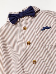 Little Gent Blue Shirt Bodysuit, Bowtie, Trouser And Braces 3 Piece Baby Set - Image 5 of 5