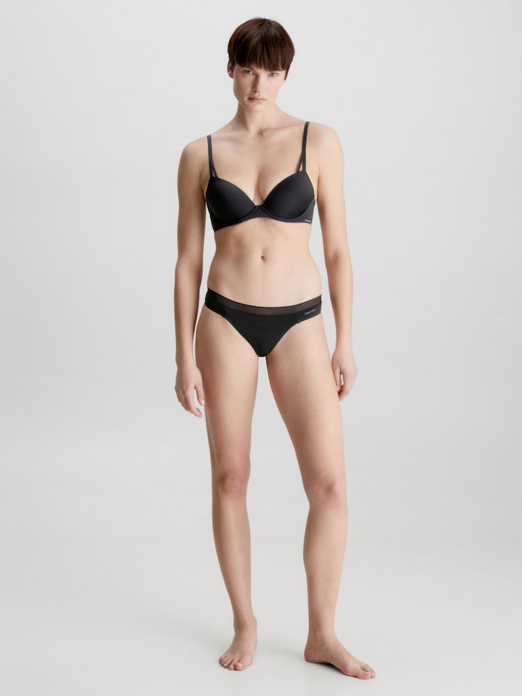 Zwart - Calvin Klein - Verleidelijke comfortabel licht liftende demi-beha - Image 4 of 5