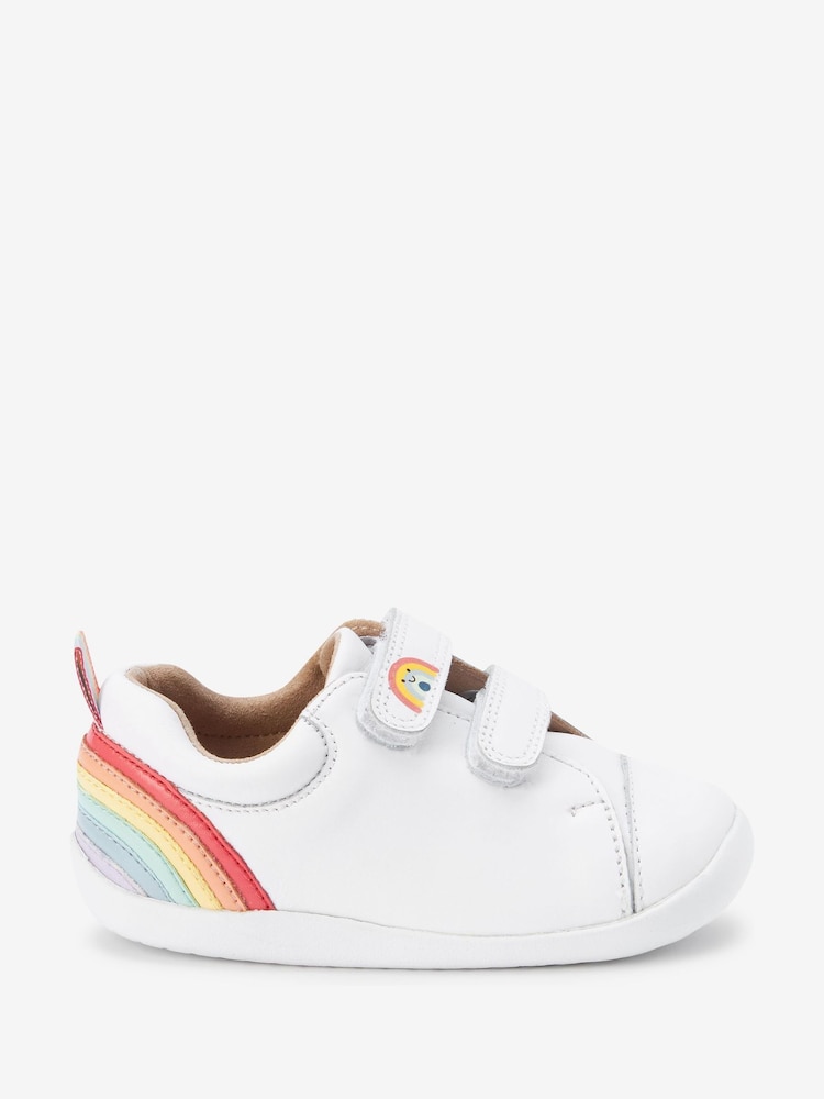Weiß Leder - Erste Laufschuhe Regenbogen-Sneaker - Bild 1 von 6