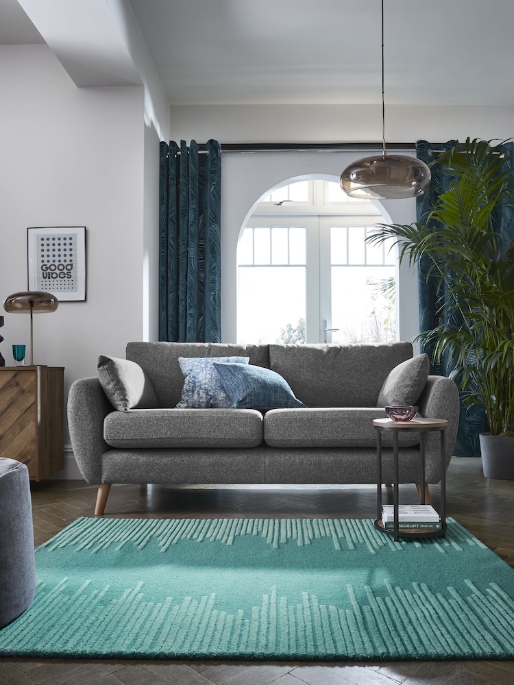 Aqua Blue Natural Velvet Texture Abstract Cushion - Image 1 of 2 Aqua Blue Natural Velvet Texture Abstract Cushion - Image 1 of 2