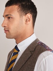 Taupe Brown Nova Fides Herringbone Waistcoat - Image 5 of 8