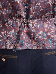 Taupe Brown Nova Fides Herringbone Waistcoat - Image 8 of 8