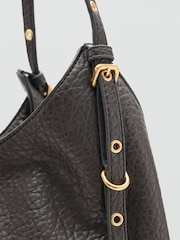 Mango Grey Slouchy Shoulder Bag With Gold Hardwear - Image 3 of 4