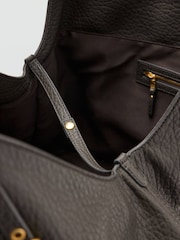 Mango Grey Slouchy Shoulder Bag With Gold Hardwear - Image 4 of 4