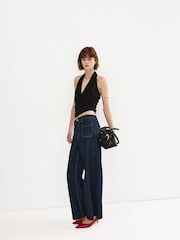 Mango Blue Jessie Cropped Straight Leg Jeans - Image 2 of 7