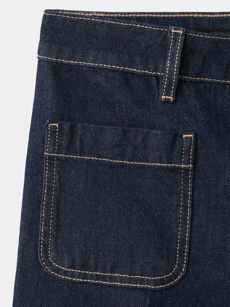 Mango Blue Jessie Cropped Straight Leg Jeans - Image 7 of 7