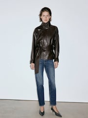 Mango Blue Sienna Cropped Straight Leg Jeans - Image 2 of 7
