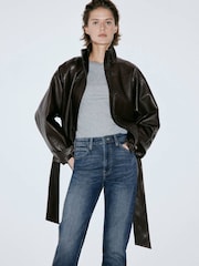 Mango Blue Sienna Cropped Straight Leg Jeans - Image 4 of 7