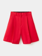 Mango Red Pleated Bermuda Shorts - Image 5 of 7
