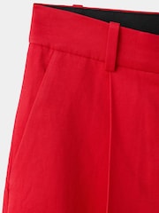 Mango Red Pleated Bermuda Shorts - Image 6 of 7
