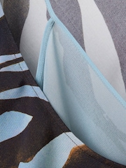 Mango Blue Sheer Printed Mini Dress - Image 7 of 7