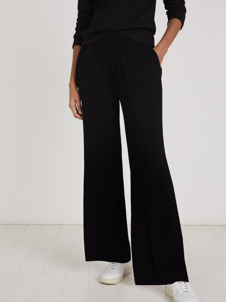 Baukjen Black Palazzo Trousers with Lenzing™ Ecovero™ - Image 2 of 4