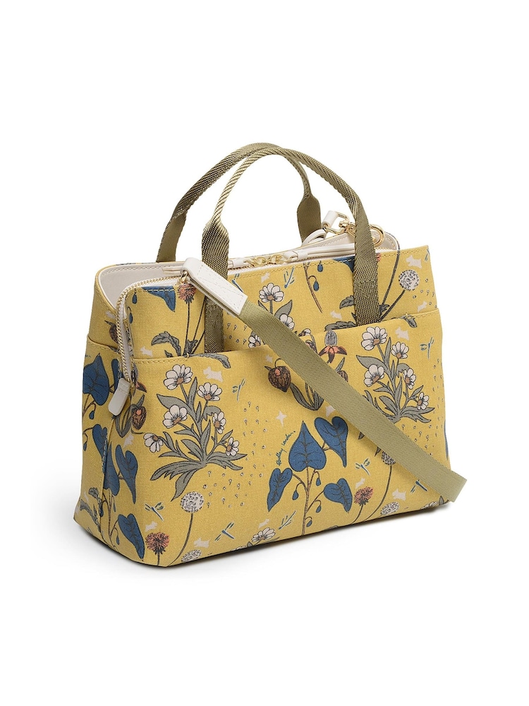 Radley London Maple 100% Cotton Cross Folk Floral Medium Ziptop Multiway Bag - Image 2 of 5