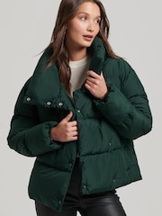 Superdry Green Short Down Puffer Coat - Image 2 of 6