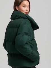 Superdry Green Short Down Puffer Coat - Image 3 of 6