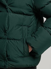 Superdry Green Short Down Puffer Coat - Image 5 of 6