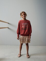 Rostbraun/Pailletten/Verziert - Sweatshirt mit Pailletten und Rundhalsausschnitt (3–16 J.) - Bild 2 von 5