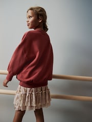 Rostbraun/Pailletten/Verziert - Sweatshirt mit Pailletten und Rundhalsausschnitt (3–16 J.) - Bild 3 von 5