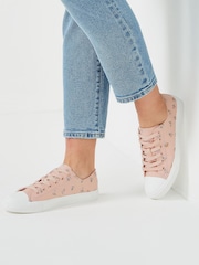 Pink Floral Regular/Wide Fit Baseball Canvas Trainers - Image 1 of 4