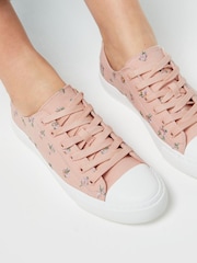 Pink Floral Regular/Wide Fit Baseball Canvas Trainers - Image 2 of 4