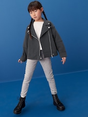 Black Jersey Biker Jacket (3-16yrs) - Image 1 of 6