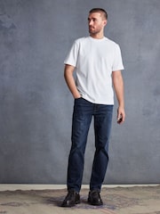 Blue Dark Ink Straight Fit Signature Heavyweight Cotton Jeans - Image 1 of 12