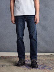 Blue Dark Ink Straight Fit Signature Heavyweight Cotton Jeans - Image 3 of 12