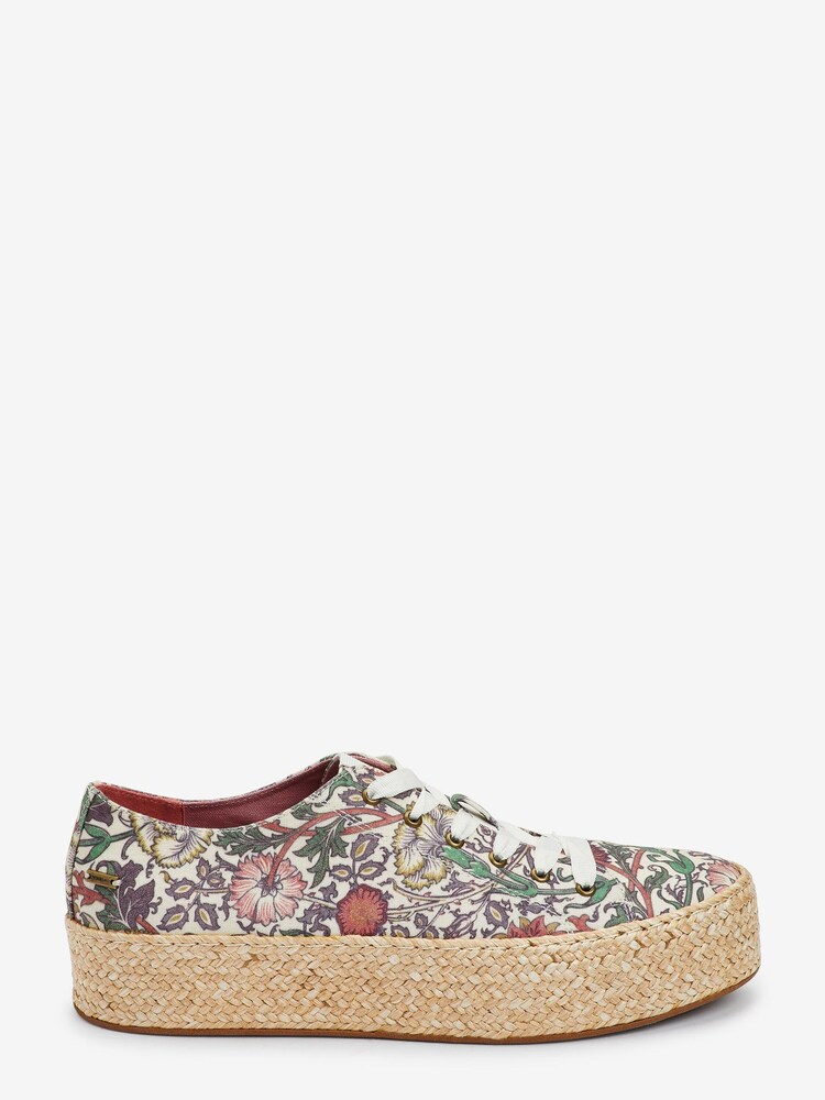 Morris & Co. Lace Up Forever Comfort® Espadrille Flatform Trainers - Image 3 of 6