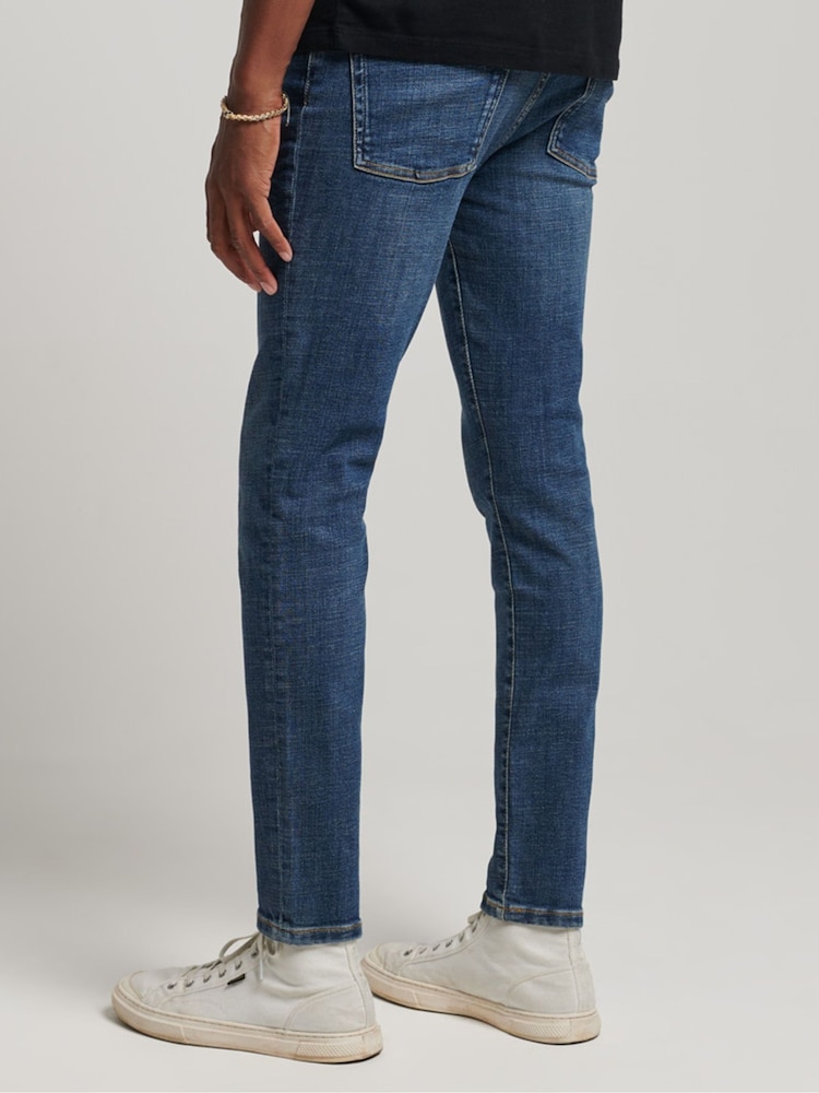 Синий - Хлопковые джинсы скинни Superdry - Изображение 2 из 5