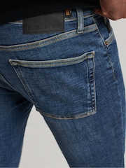 Синий - Хлопковые джинсы скинни Superdry - Изображение 4 из 5