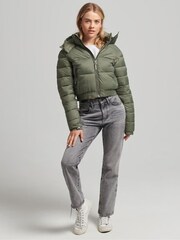 Superdry Green Fuji Cropped Hooded Jacket - Image 3 of 6