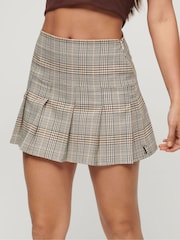 Superdry Nude Vintage Tweed Pleated Mini Skirt - Image 1 of 3