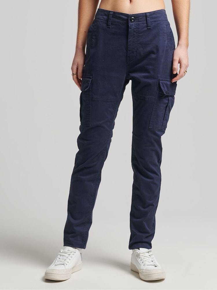 Albastru - Pantaloni tip cargo Superdry Cotton Slim Chiloți - Image 1 of 4