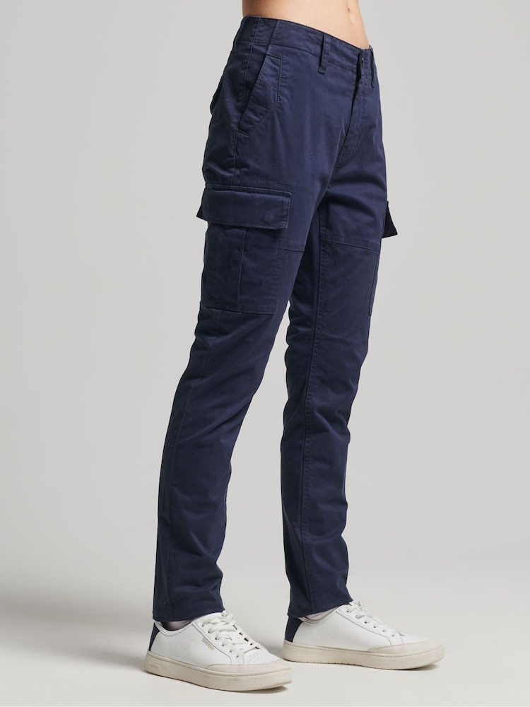 Albastru - Pantaloni tip cargo Superdry Cotton Slim Chiloți - Image 3 of 4