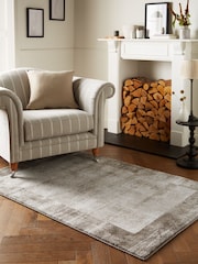 Natural Textured Border Rug - Image 1 of 5