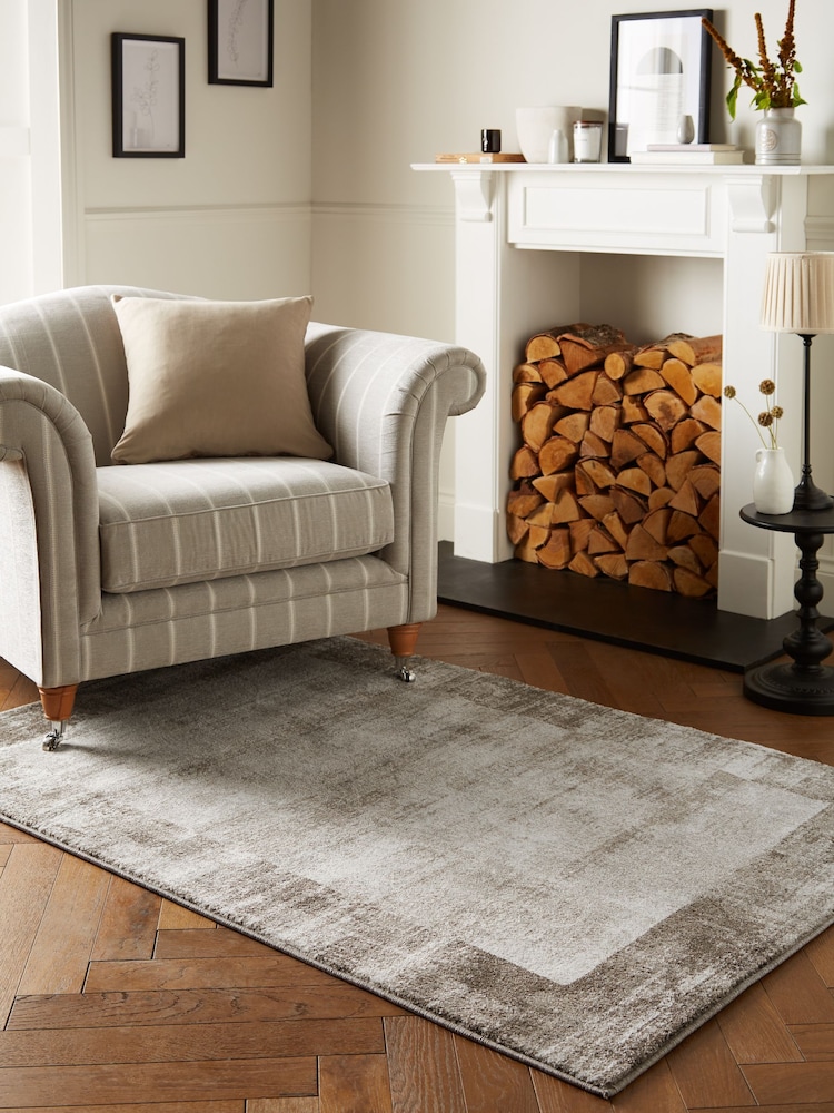 Natural Textured Border Rug - Image 1 of 5