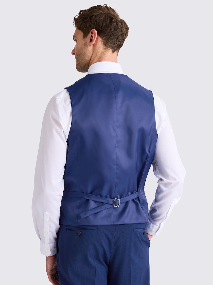 MOSS Royal Blue Tailored Fit Royal Blue Suit Waistcoat - Image 2 of 3 MOSS Royal Blue Tailored Fit Royal Blue Suit Waistcoat - Image 2 of 3