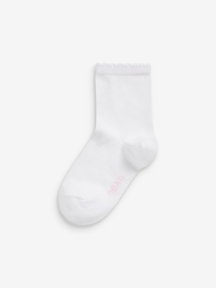 Blanc - Lot de 10 paires de chaussettes de sport pour l'école enrichies en coton - Image 2 de 2