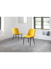 Julian Bowen Set of 2 Mustard Yellow Delaunay Dining Chairs - Image 1 of 3