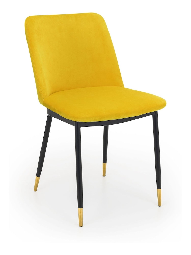 Julian Bowen Set of 2 Mustard Yellow Delaunay Dining Chairs - Image 2 of 3