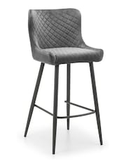 Julian Bowen Grey Luxe Velvet Bar Stool - Image 2 of 3