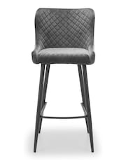 Julian Bowen Grey Luxe Velvet Bar Stool - Image 3 of 3
