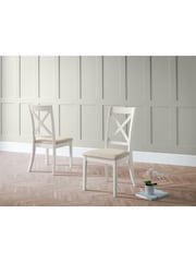 Julian Bowen Set of 2 Cream Provence Dining Chairs - Image 1 of 4