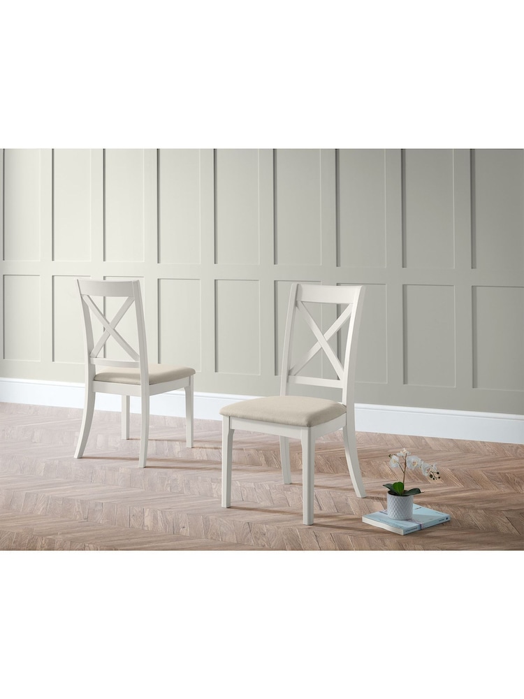 Julian Bowen Set of 2 Cream Provence Dining Chairs - Image 1 of 4