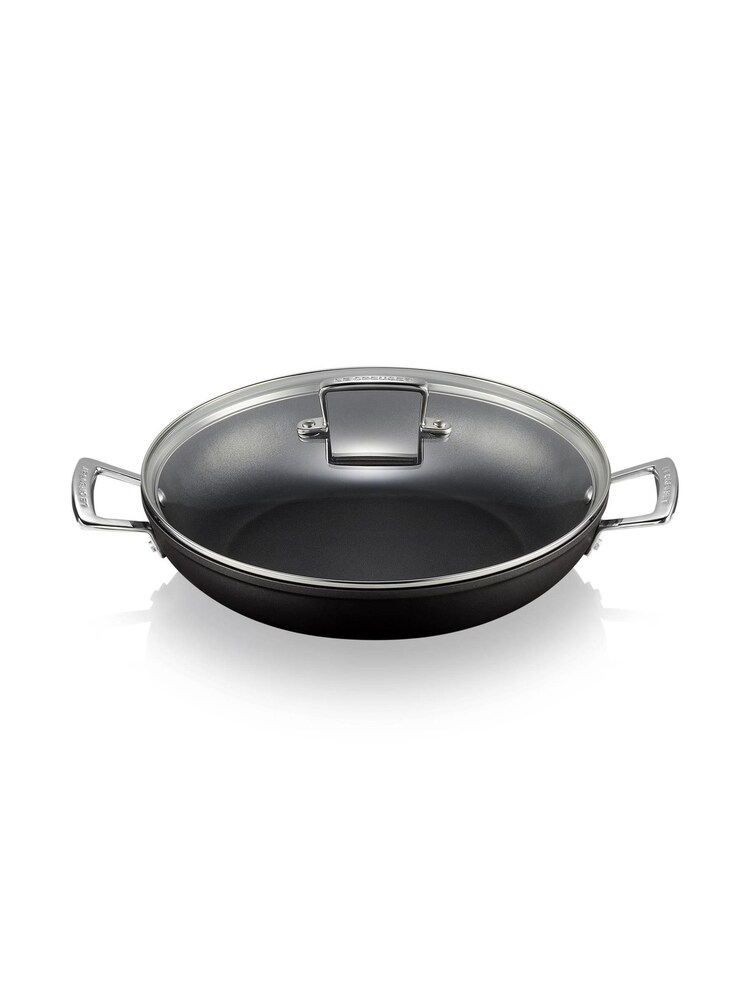 Le Creuset Black Toughened Non Stick Shallow Casserole Dish 30cm - Image 1 of 4